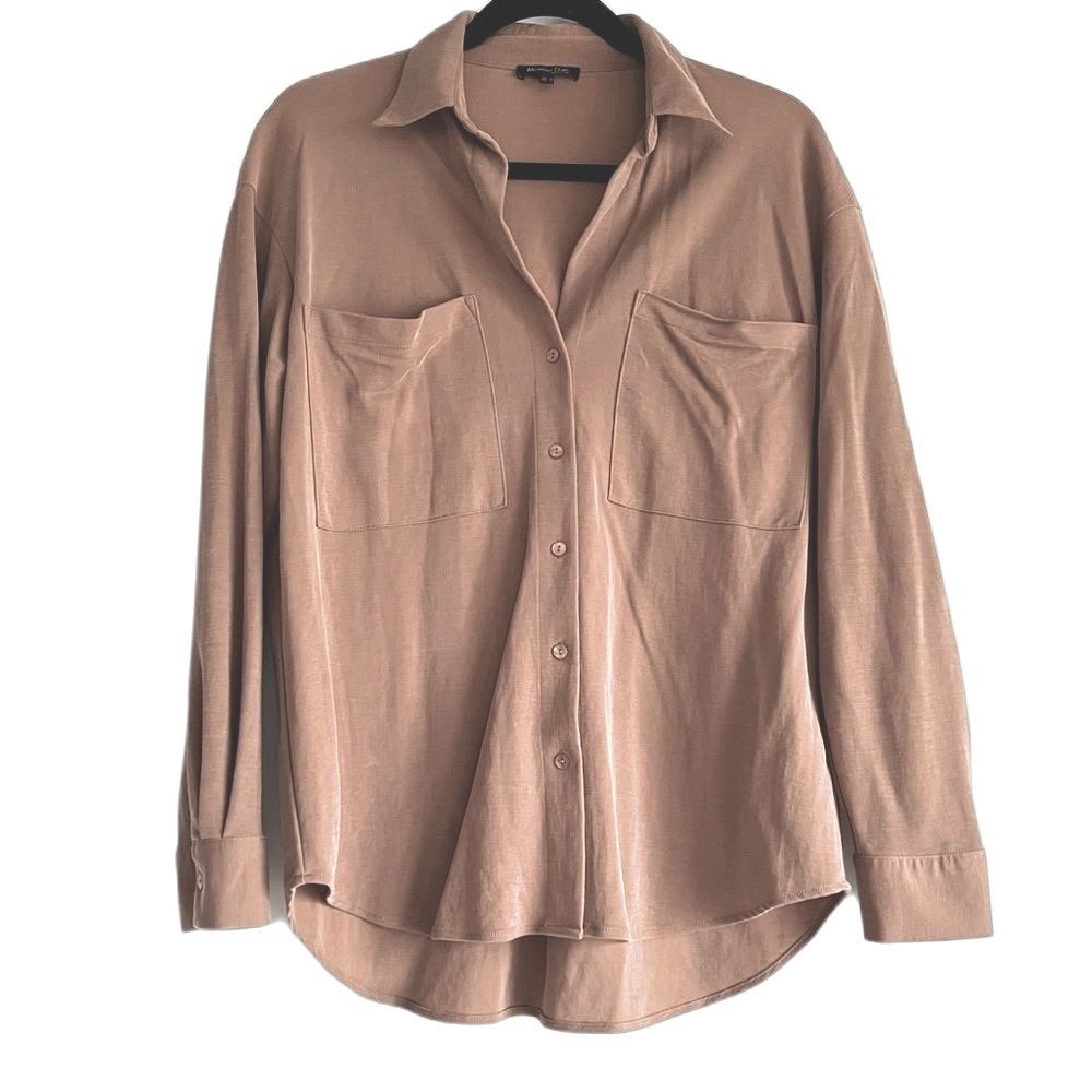 Massimo Dutti Tan Camel Buttondown Size Small - image 1